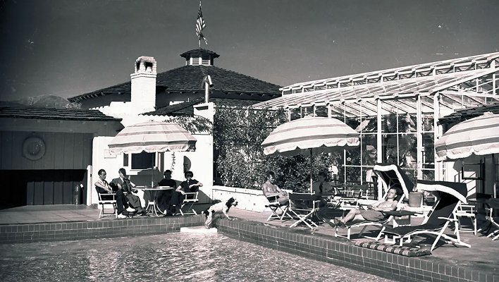 The Racquet Club pool and exterior in Palm Springs CA